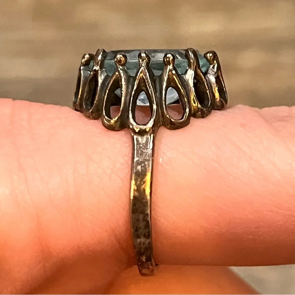 FINAL PRICE DROP Blue Topaz Ring Sterling Silver - Picture 4 of 4